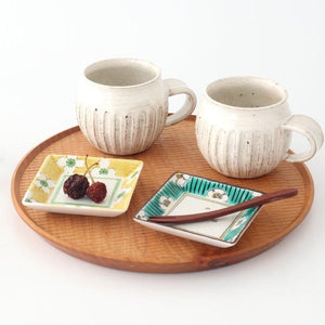 Kutani Bitoen Square Plate White Floral Pattern 9cm/3.5in | Kutani Ware