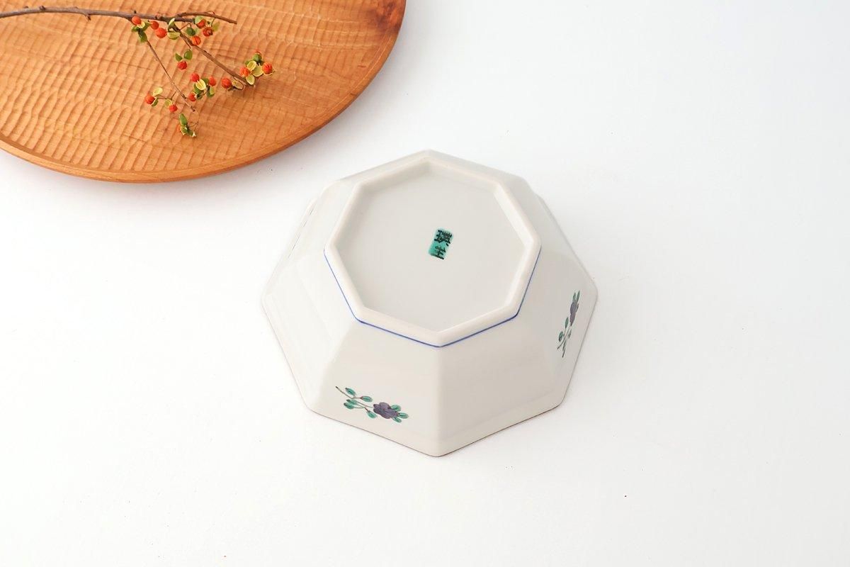 Kutani Bitoen Octagonal Bowl Butterfly Pattern | Serving Bowl Kutani Ware