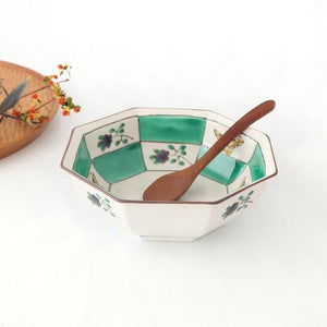 Kutani Bitoen Octagonal Bowl Butterfly Pattern | Serving Bowl Kutani Ware