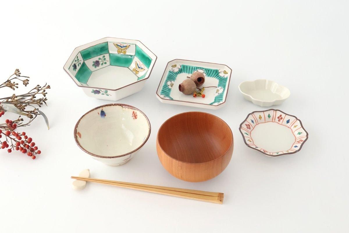 Kutani Bitoen Octagonal Bowl Butterfly Pattern | Serving Bowl Kutani Ware