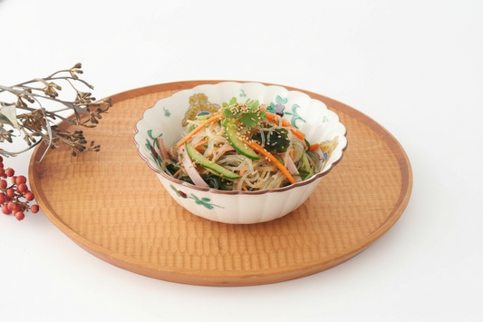 Kutani Bitoen Flat-bottomed Bowl Butterfly Pattern | Serving Bowl Kutani Ware