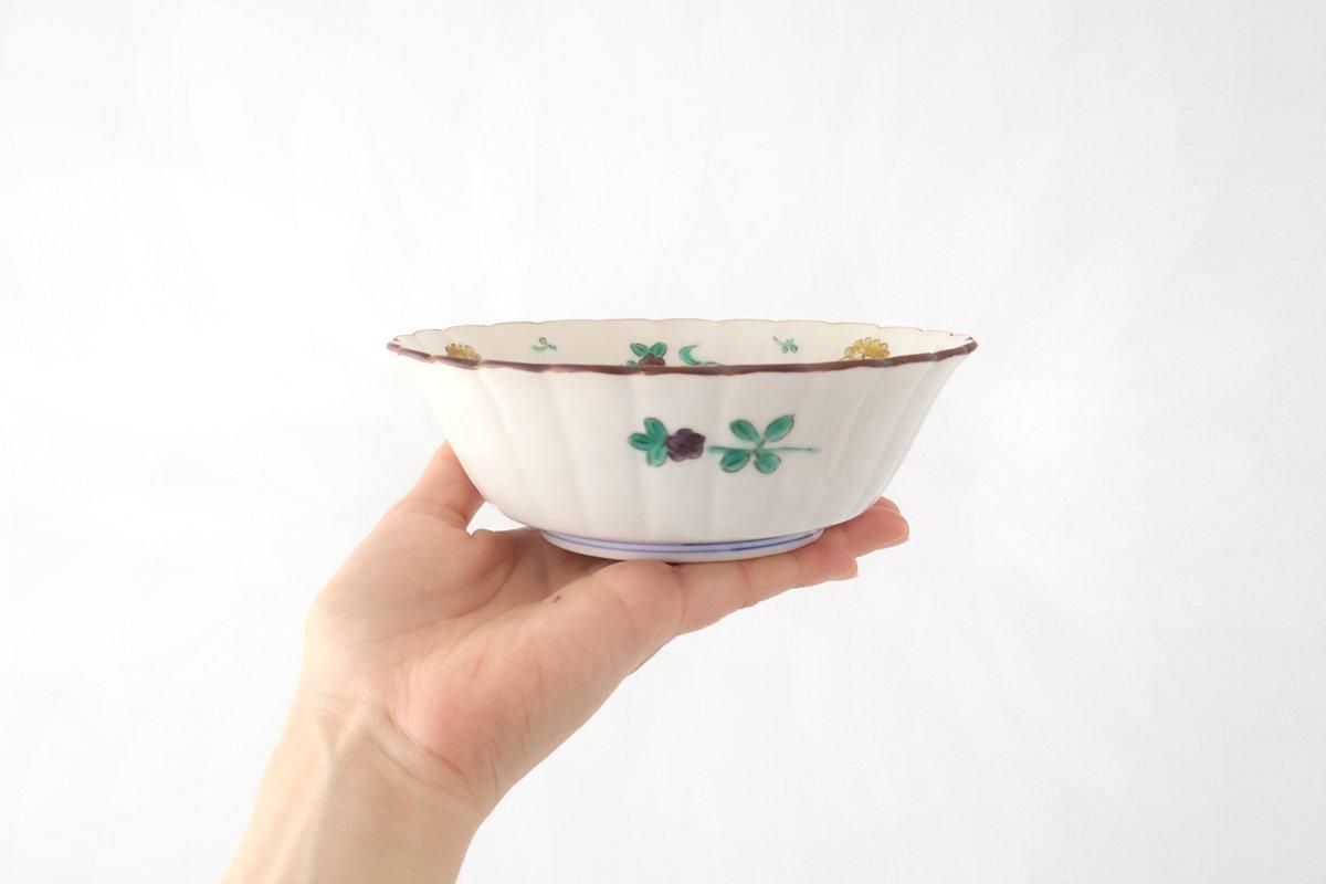 Kutani Bitoen Flat-bottomed Bowl Butterfly Pattern | Serving Bowl Kutani Ware