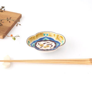 Kutani Bitoen Guard-shaped Plate Old Kutani-style Blue Plum Pattern | Kutani Ware