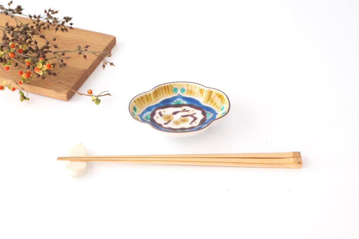 Kutani Bitoen Guard-shaped Plate Old Kutani-style Blue Plum Pattern | Kutani Ware