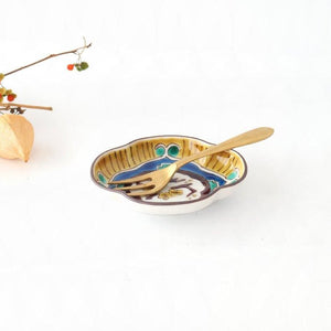 Kutani Bitoen Guard-shaped Plate Old Kutani-style Blue Plum Pattern | Kutani Ware