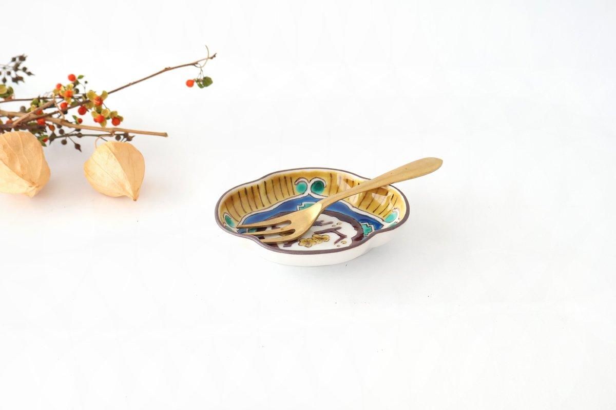 Kutani Bitoen Guard-shaped Plate Old Kutani-style Blue Plum Pattern | Kutani Ware