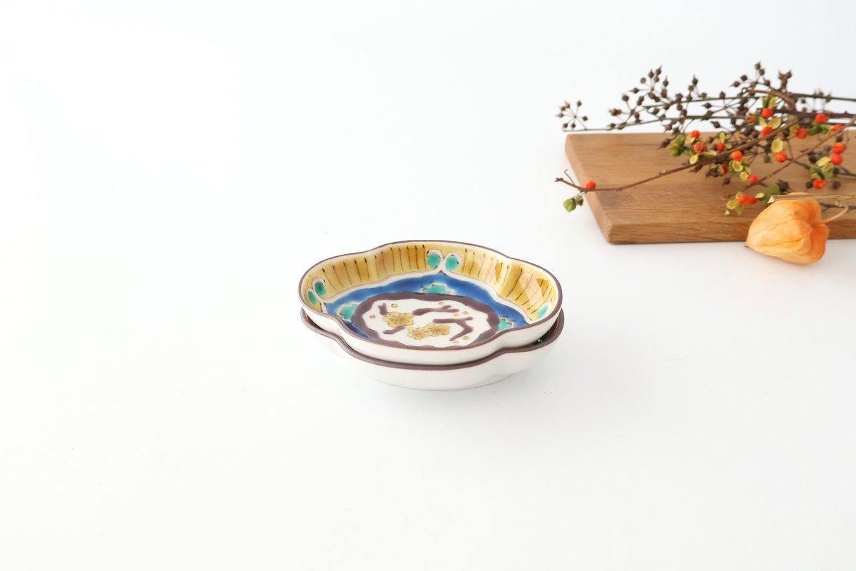 Kutani Bitoen Guard-shaped Plate Old Kutani-style Blue Plum Pattern | Kutani Ware