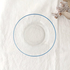 POTPURRI bitte Round Glass Plate Blue 17.5㎝/6.9in