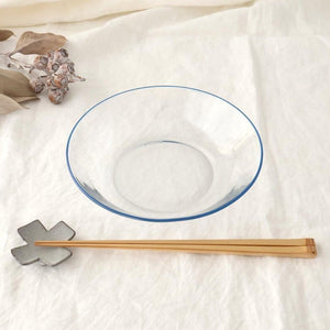 POTPURRI bitte Round Glass Plate Blue 17.5㎝/6.9in