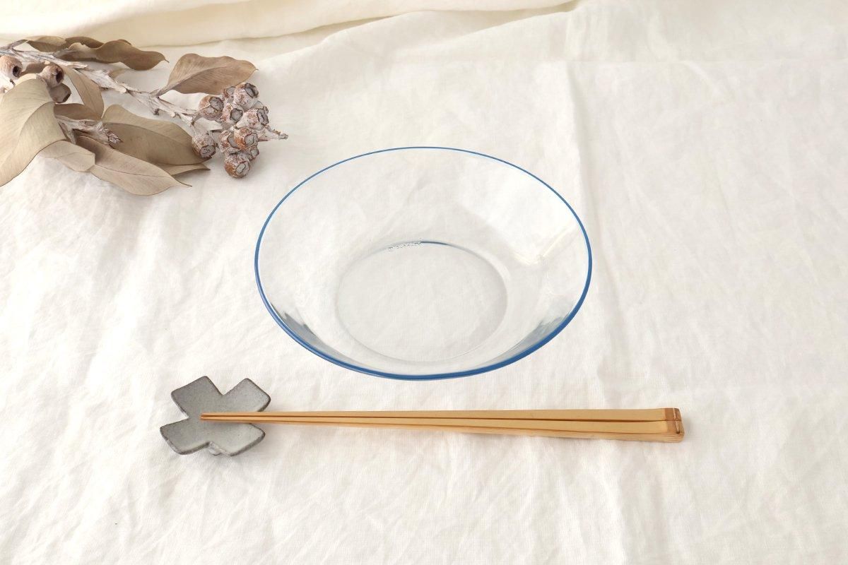 POTPURRI bitte Round Glass Plate Blue 17.5㎝/6.9in