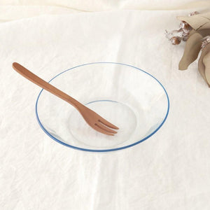 POTPURRI bitte Round Glass Plate Blue 17.5㎝/6.9in