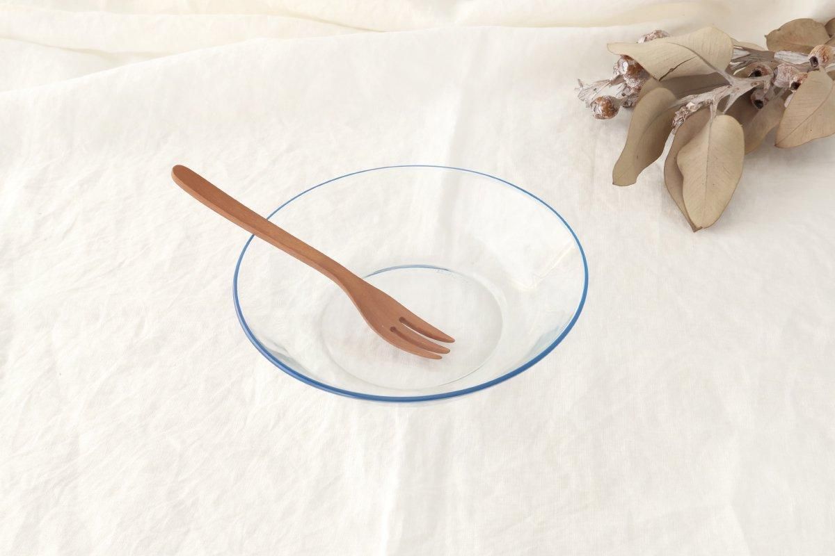 POTPURRI bitte Round Glass Plate Blue 17.5㎝/6.9in