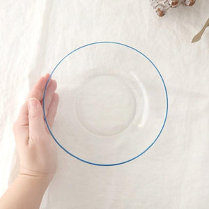 POTPURRI bitte Round Glass Plate Blue 17.5㎝/6.9in