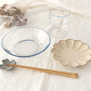 POTPURRI bitte Round Glass Plate Blue 17.5㎝/6.9in