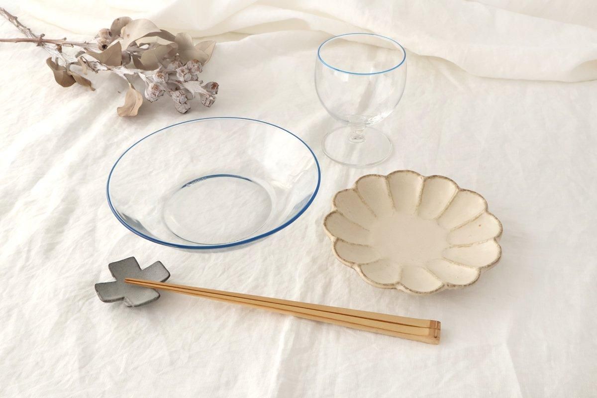 POTPURRI bitte Round Glass Plate Blue 17.5㎝/6.9in