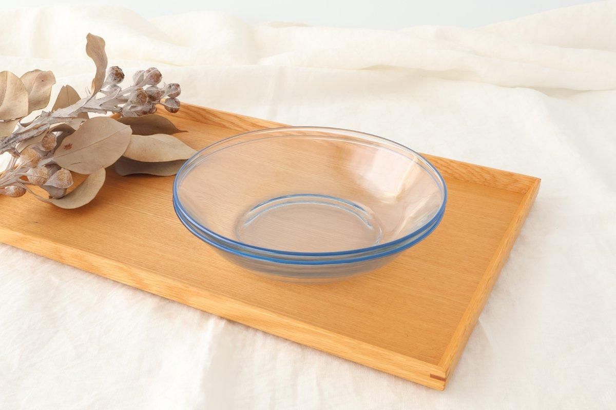 POTPURRI bitte Round Glass Plate Blue 17.5㎝/6.9in