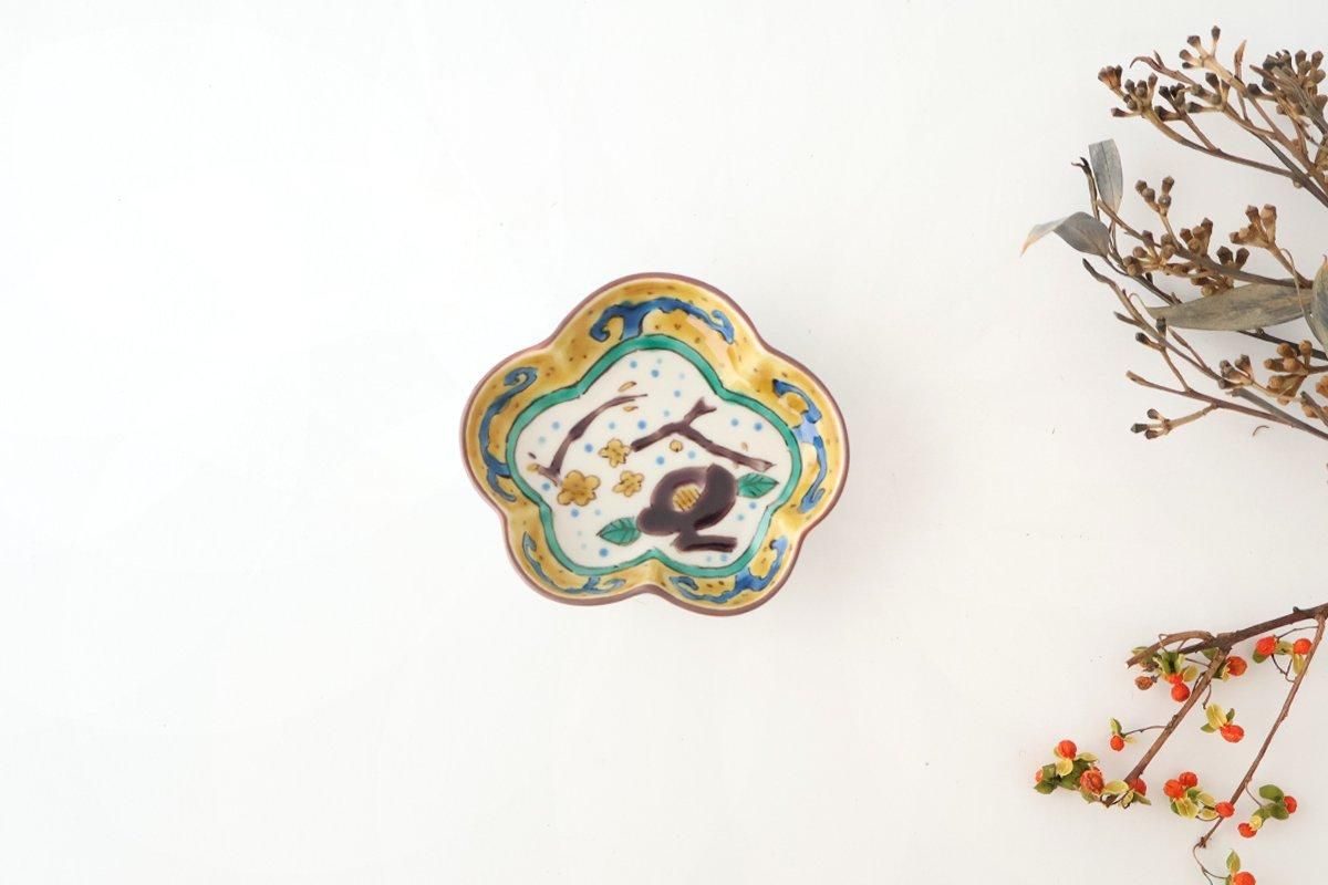 Kutani Bitoen Pine-shaped Plate Old Kutani-style Blue Camellia Pattern | Kutani Ware