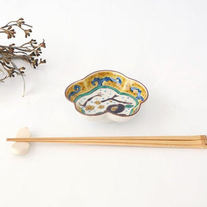 Kutani Bitoen Pine-shaped Plate Old Kutani-style Blue Camellia Pattern | Kutani Ware