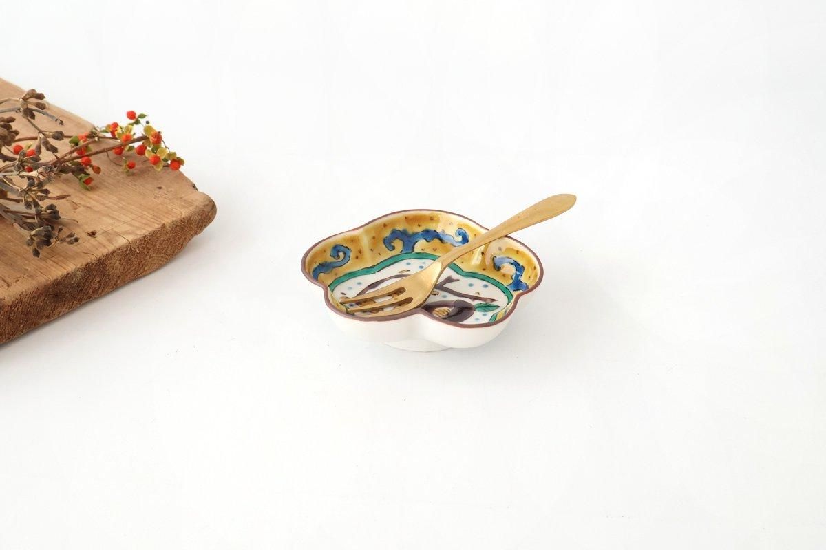 Kutani Bitoen Pine-shaped Plate Old Kutani-style Blue Camellia Pattern | Kutani Ware