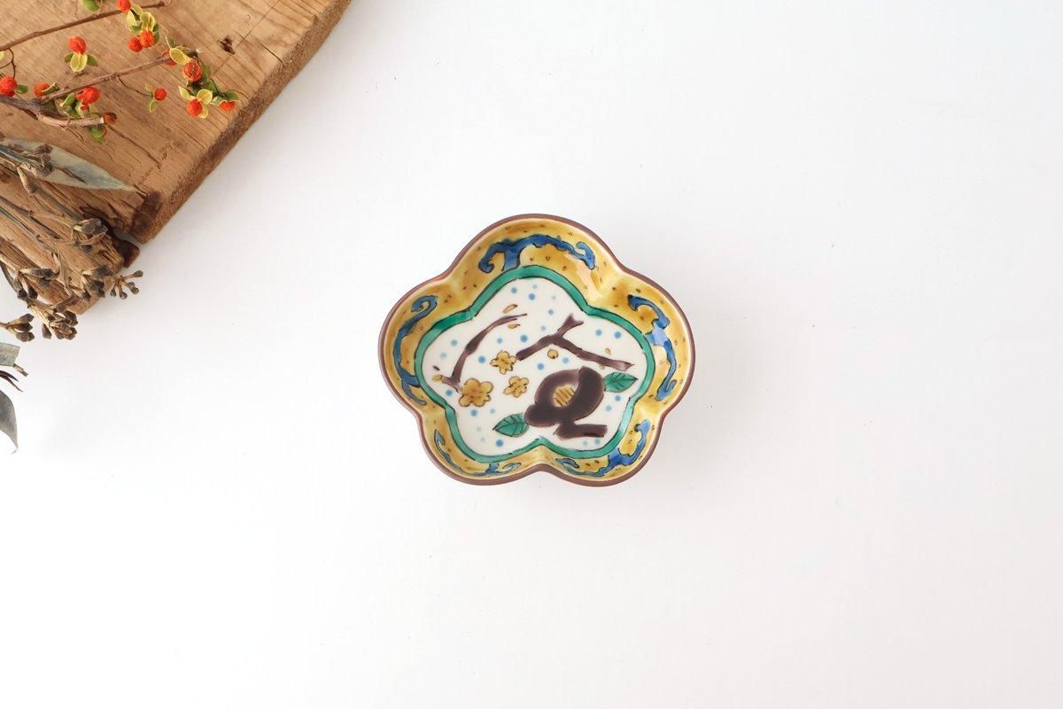 Kutani Bitoen Pine-shaped Plate Old Kutani-style Blue Camellia Pattern | Kutani Ware