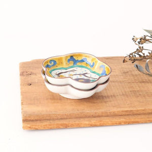 Kutani Bitoen Pine-shaped Plate Old Kutani-style Blue Camellia Pattern | Kutani Ware