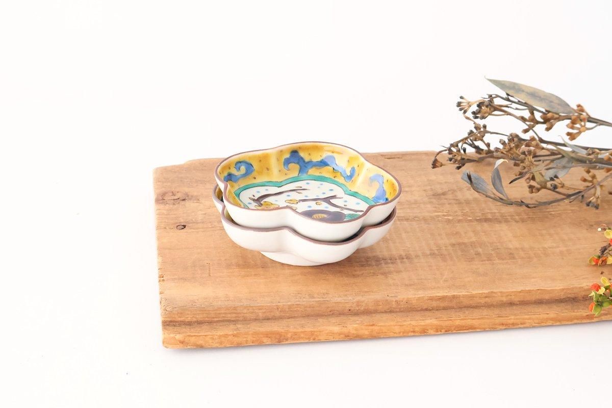 Kutani Bitoen Pine-shaped Plate Old Kutani-style Blue Camellia Pattern | Kutani Ware