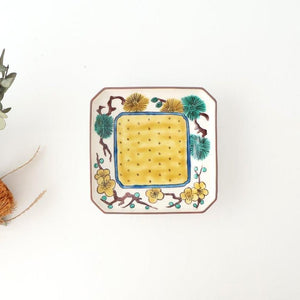Kutani Bitoen Square Plate Pine and Plum Pattern 12cm/4.7in | Kutani Ware
