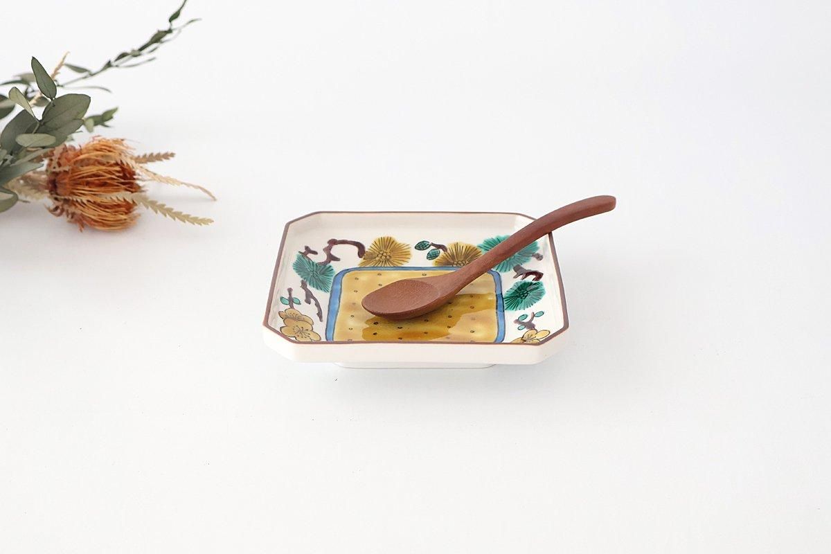 Kutani Bitoen Square Plate Pine and Plum Pattern 12cm/4.7in | Kutani Ware