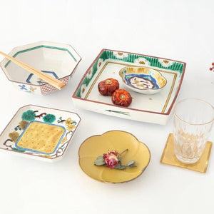 Kutani Bitoen Square Plate Pine and Plum Pattern 12cm/4.7in | Kutani Ware