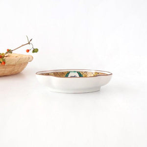 Kutani Bitoen Guard-shaped Plate Old Kutani-style Bird Pattern | Kutani Ware