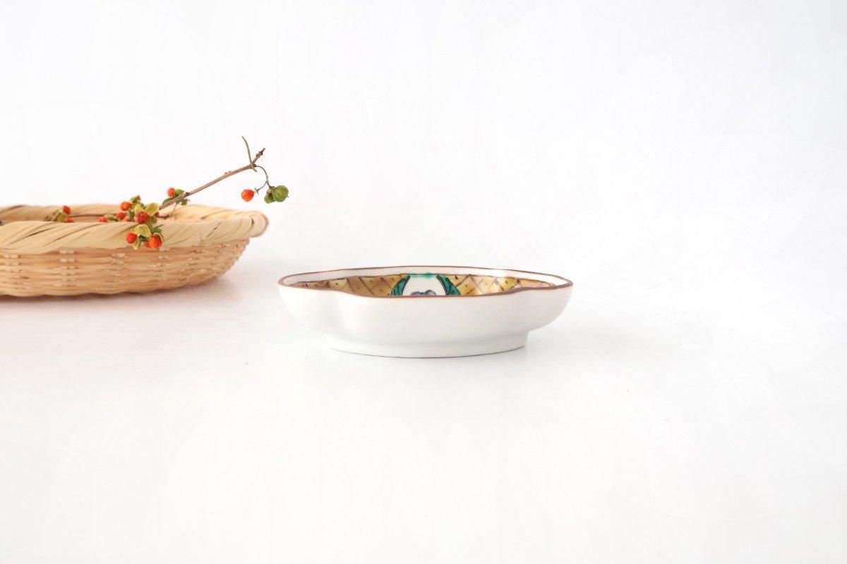 Kutani Bitoen Guard-shaped Plate Old Kutani-style Bird Pattern | Kutani Ware