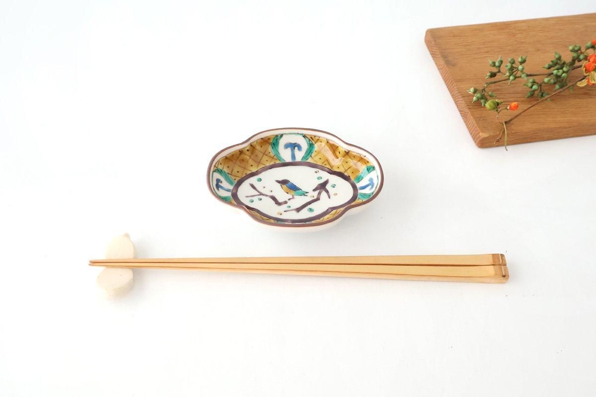 Kutani Bitoen Guard-shaped Plate Old Kutani-style Bird Pattern | Kutani Ware