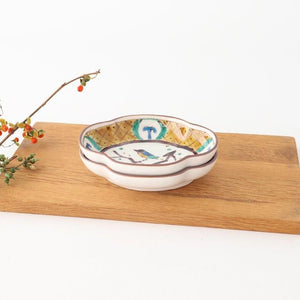 Kutani Bitoen Guard-shaped Plate Old Kutani-style Bird Pattern | Kutani Ware