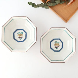 Kutani Bitoen Octagonal Bowl Flower Pattern | Serving Bowl Kutani Ware