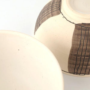 tomaru Donburi Bowl Line Pattern | Shigaraki Ware