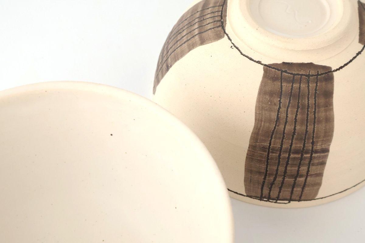 tomaru Donburi Bowl Line Pattern | Shigaraki Ware