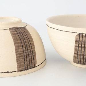 tomaru Donburi Bowl Line Pattern | Shigaraki Ware