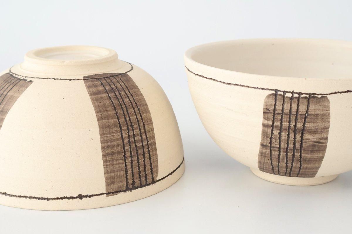 tomaru Donburi Bowl Line Pattern | Shigaraki Ware