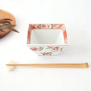 Small Square Bowl Red Flower | Kobachi Bowl Arita Ware