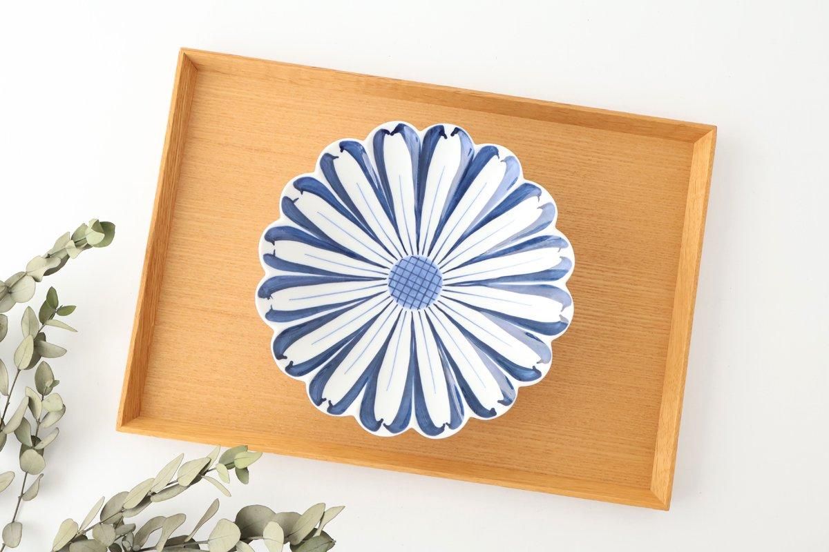 Chrysanthemum Plate Blue Medium | Hasami Ware