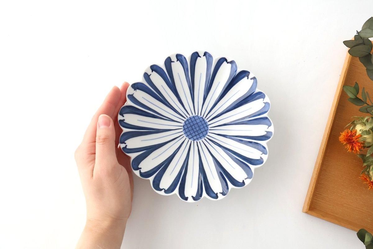 Chrysanthemum Plate Blue Medium | Hasami Ware