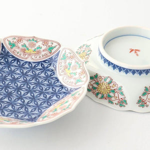 Bellflower-shaped Small Plate Hemp Leaf Pattern  | Arita Ware