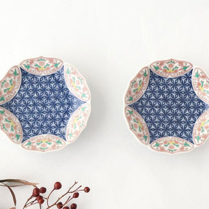 Bellflower-shaped Small Plate Hemp Leaf Pattern  | Arita Ware