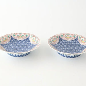 Bellflower-shaped Footed Plate Hemp Leaf Pattern  | Arita Ware