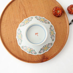 Bellflower-shaped Footed Plate Hemp Leaf Pattern  | Arita Ware