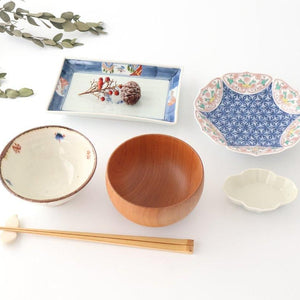 Bellflower-shaped Footed Plate Hemp Leaf Pattern  | Arita Ware