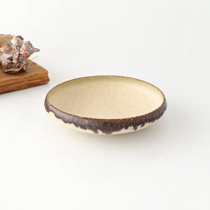 Serving Bowl White and Brown Rim Small | Mino Ware