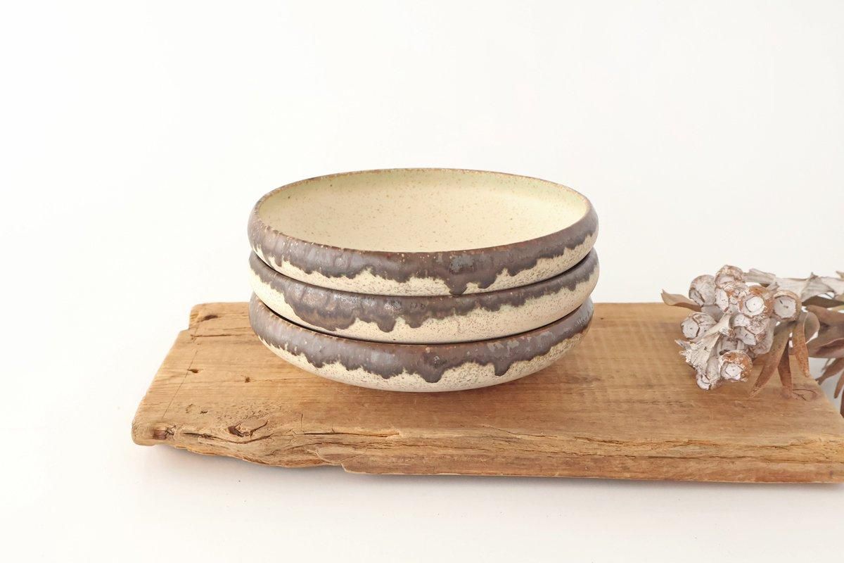 Serving Bowl White and Brown Rim Small | Mino Ware