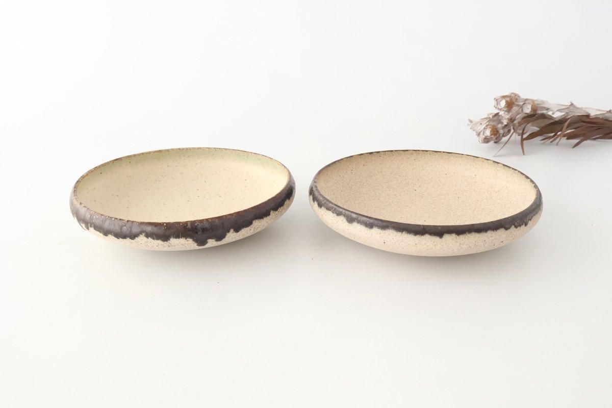 Serving Bowl White and Brown Rim Small | Mino Ware