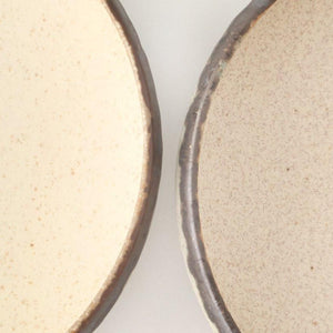 Serving Bowl White and Brown Rim Small | Mino Ware